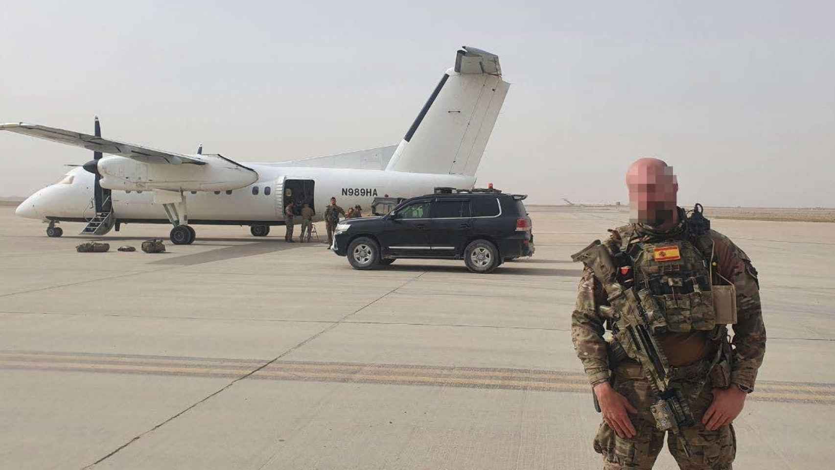 Lou, GOE del Tercio Ampurdán IV en el aeropuerto de Kandahar.