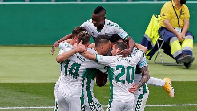 El Elche celebra un gol contra el Levante