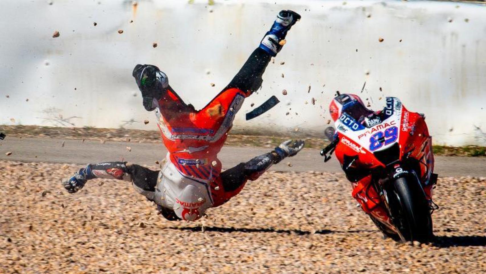 Caída de Jorge Martín en el circuito de Portimao