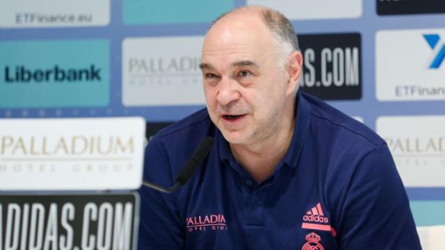 Pablo Laso, en rueda de prensa de la Liga Endesa