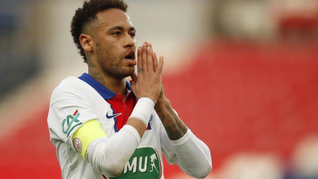 Neymar Jr. durante un partido de esta temporada con el PSG