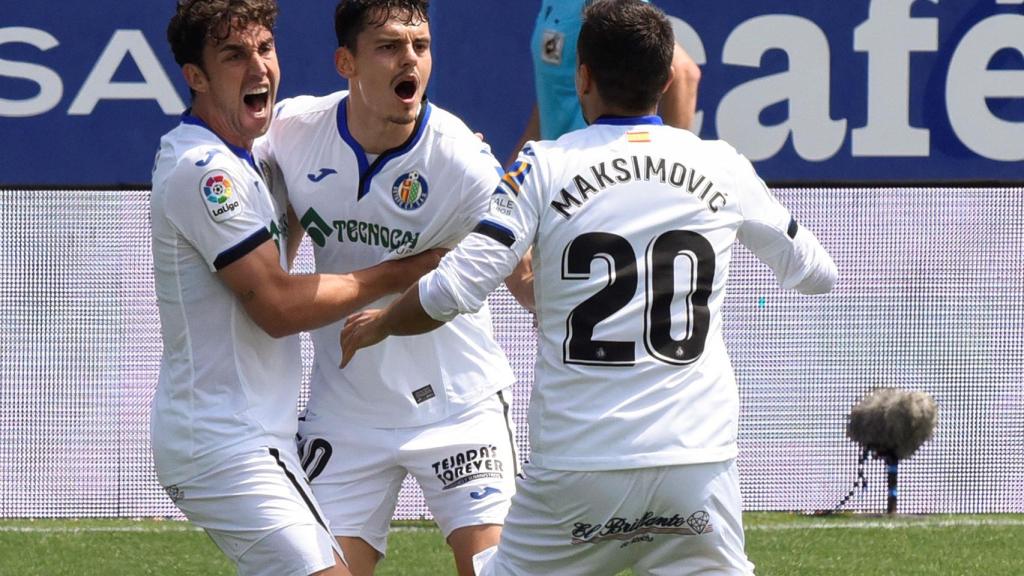 Enes Unal celebra un gol con el Getafe