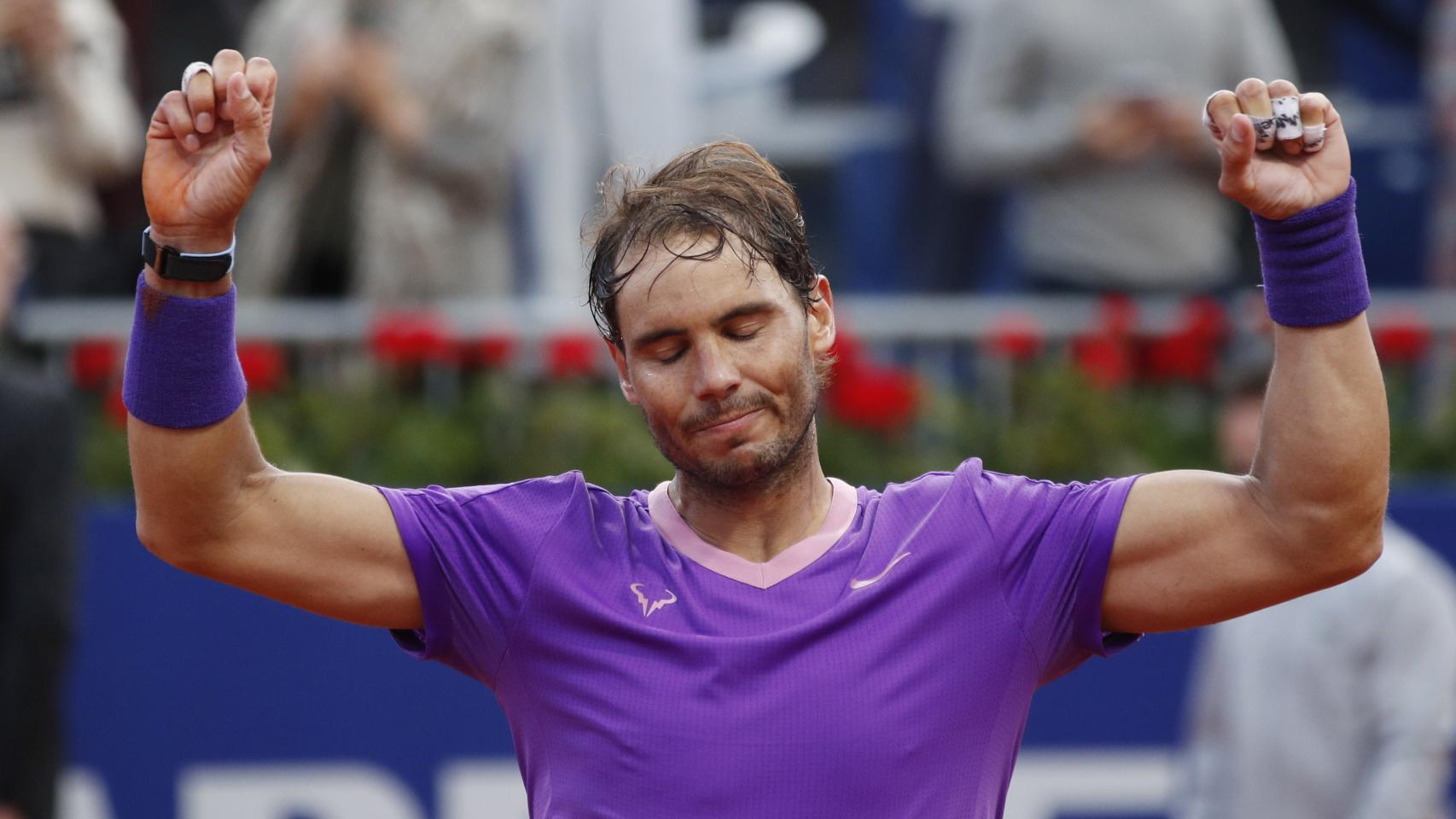 Nadal celebra su triunfo en el Conde de Godó