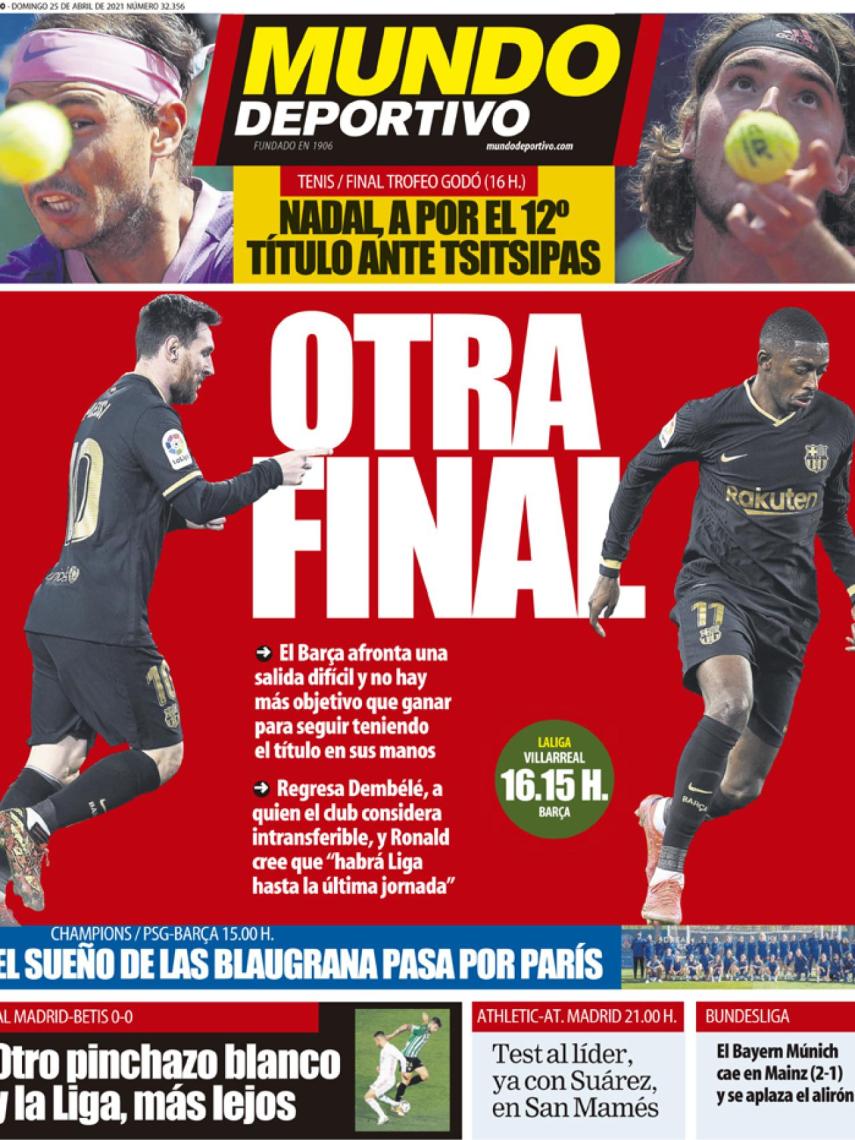 La portada del diario Mundo Deportivo (25/04/2021)