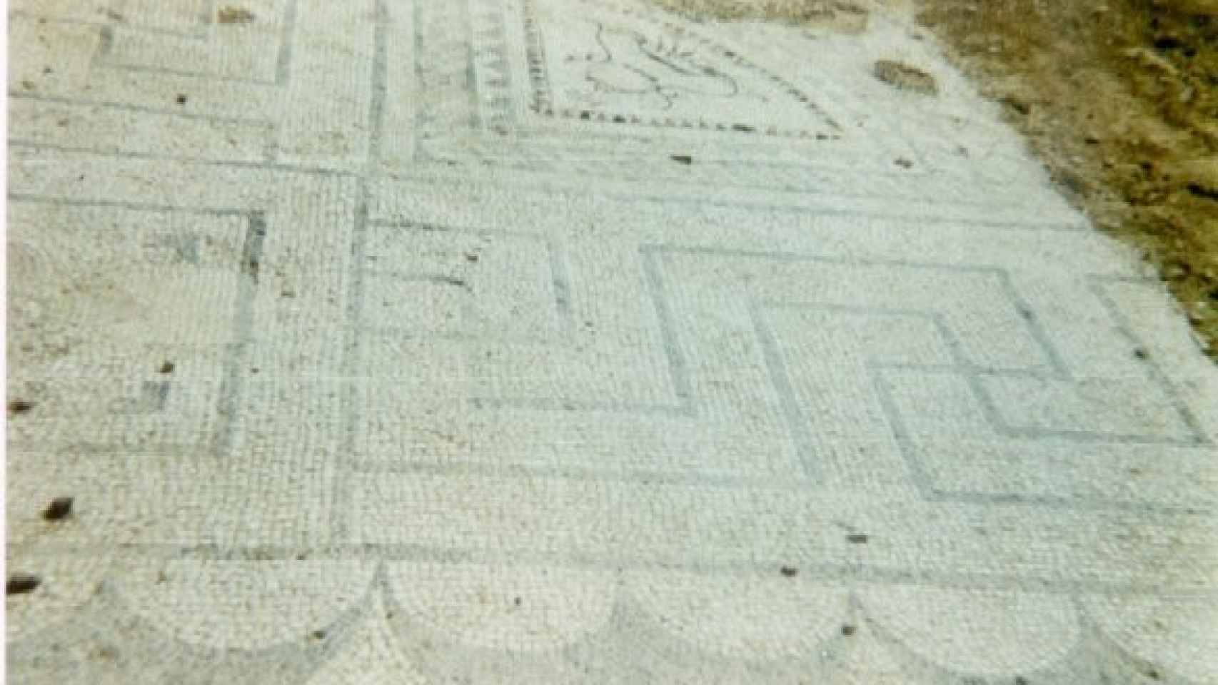 Restos de mosaico encontrados en Villabermudo.