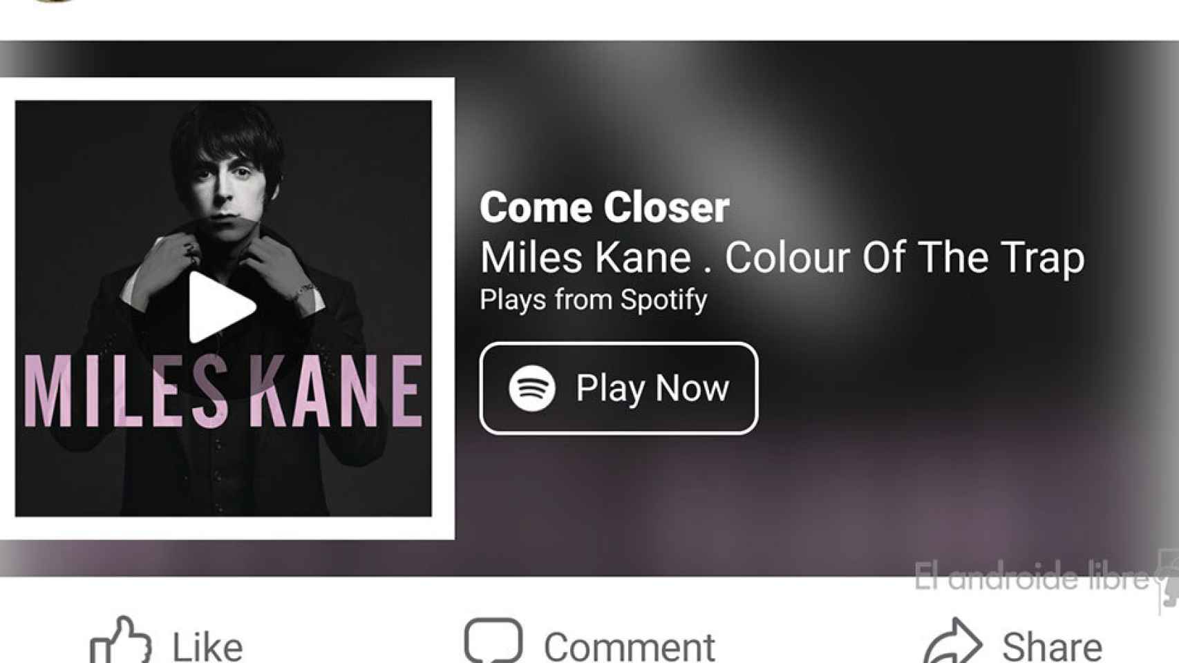 Facebook ya reproduce música de Spotify sin que tengas que salir de la app
