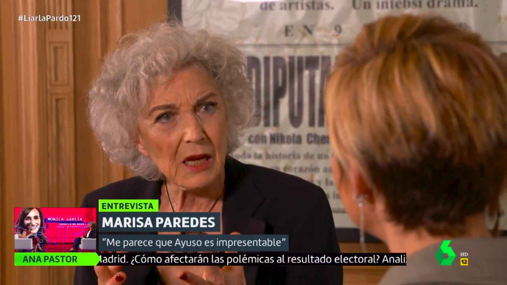 Marisa Paredes en su paso por 'Liarla Pardo'.