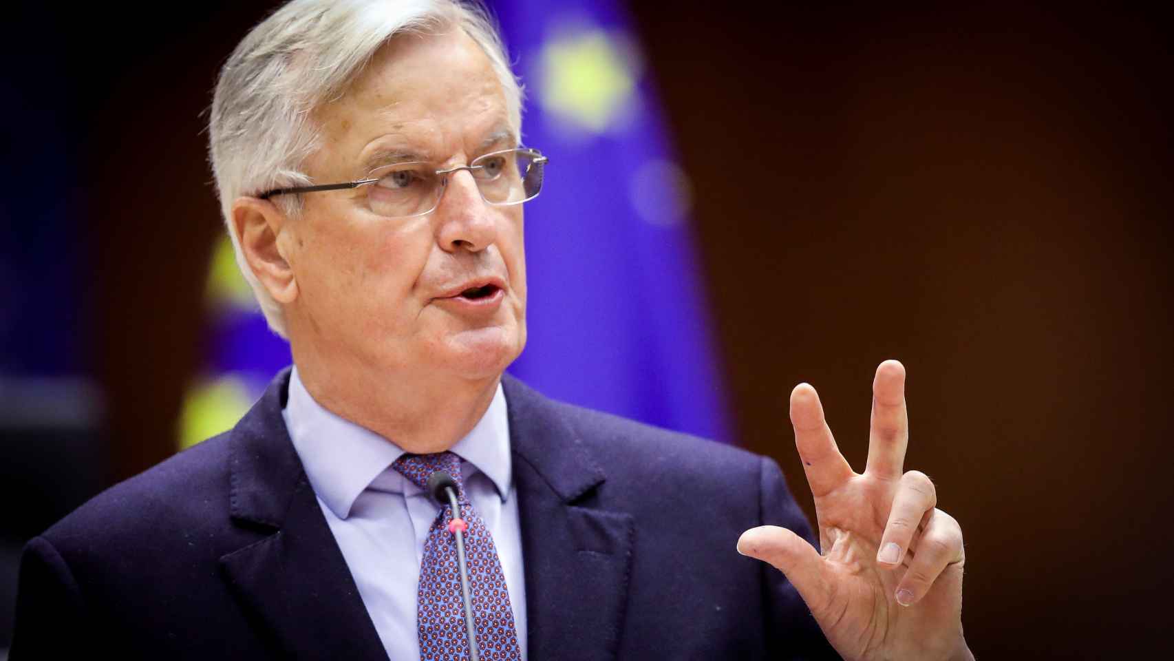 Michel Barnier, durante su último debate en la Eurocámara sobre el 'brexit'