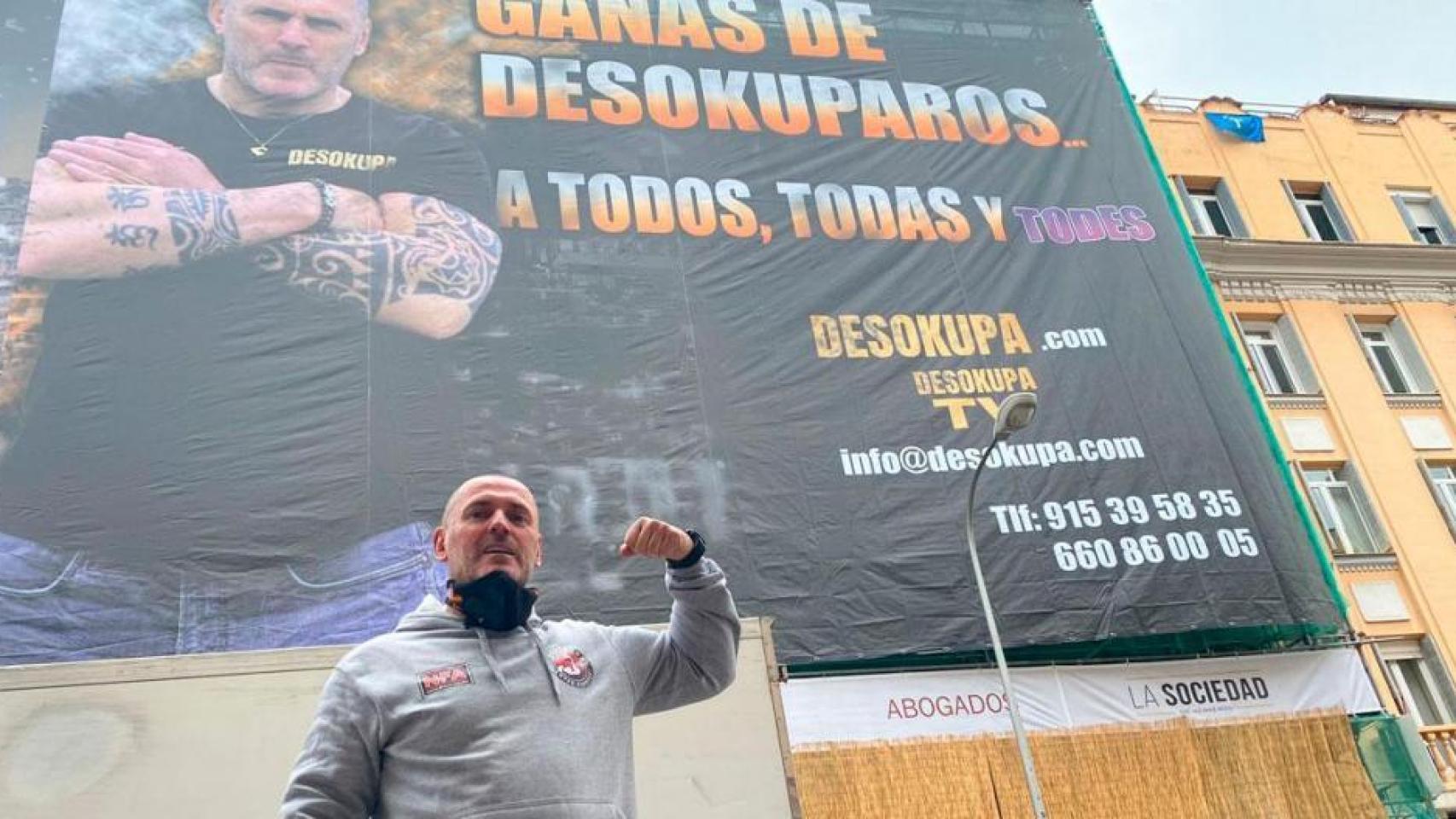 Cartel promocional de Desokupa en Madrid