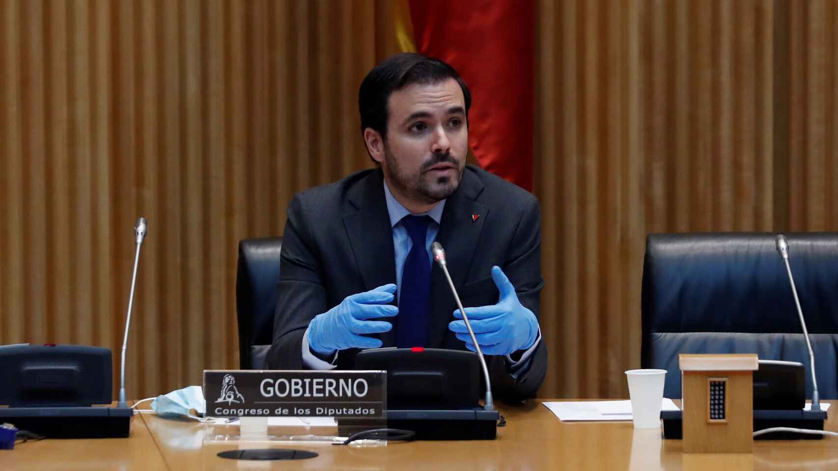 Alberto Garzón, ministro de Consumo, en el Congreso de los Diputados.