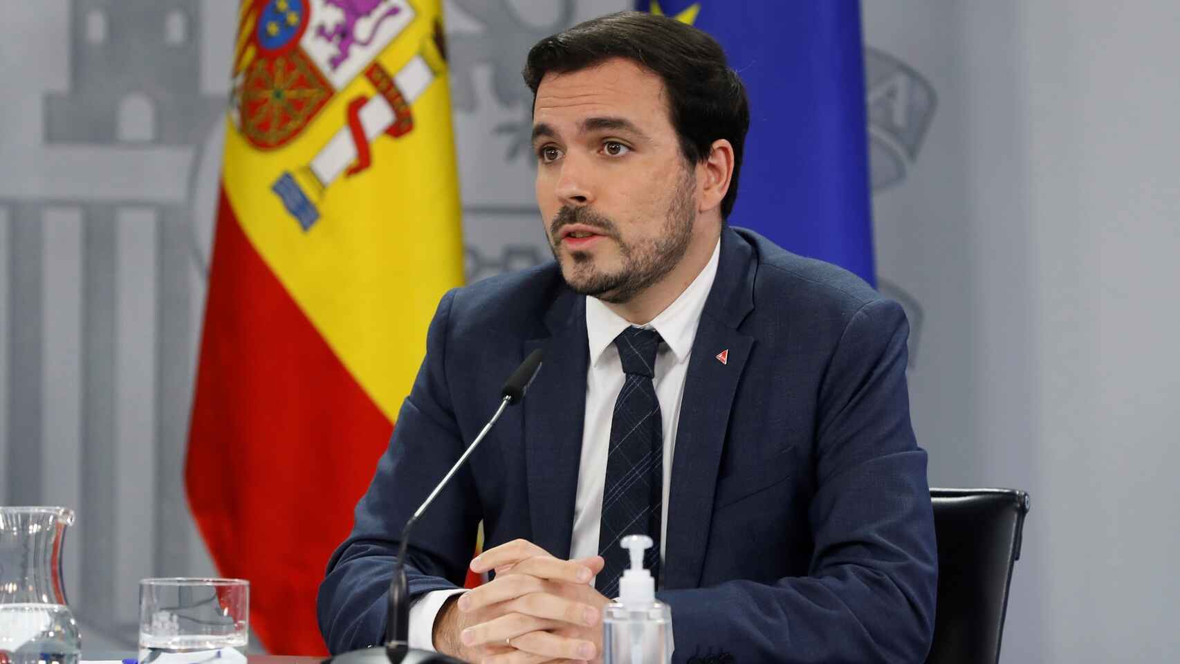 Alberto Garzón, durante una rueda de prensa tras el Consejo de Ministros.