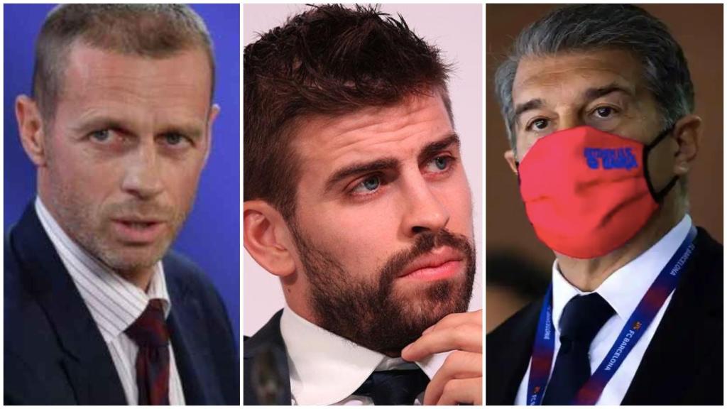 Ceferin, Piqué y Laporta