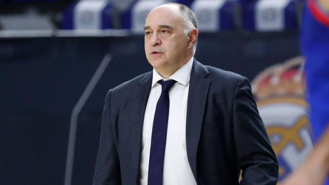 Pablo Laso, en un partido del Real Madrid de Baloncesto