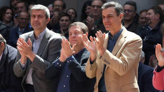 Álvaro Gutiérrez, Emiliano García-Page y Pedro Sánchez en una imagen de archivo. Foto: Óscar Huertas