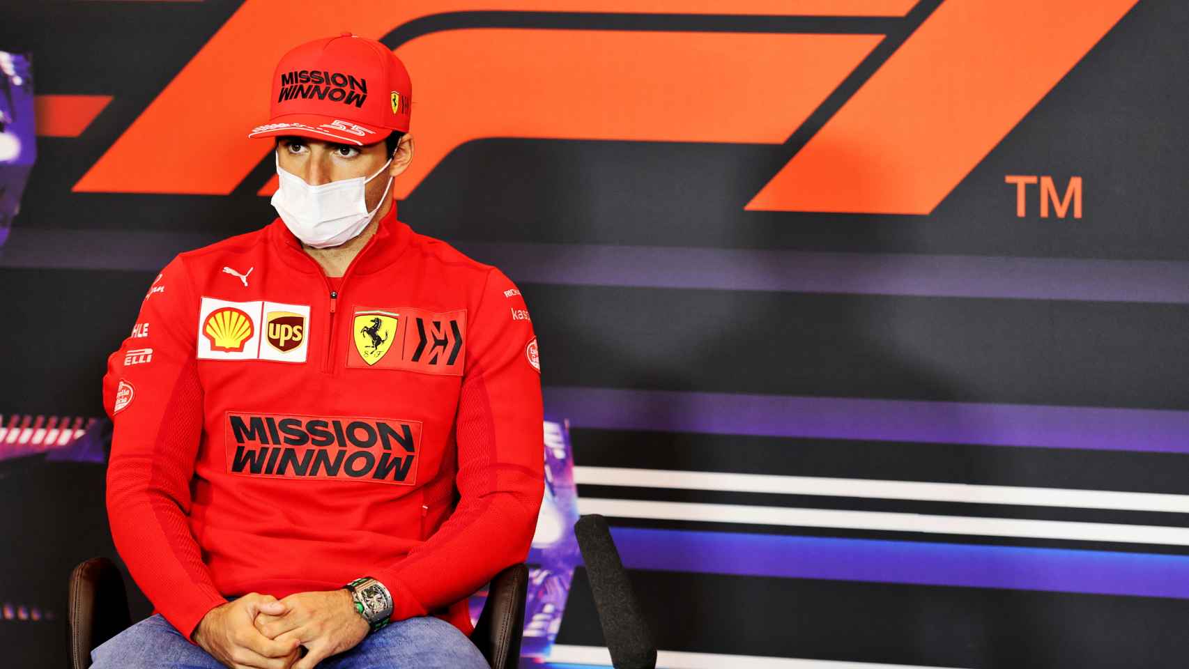 Carlos Sainz Jr. durante una rueda de prensa de la Fórmula 1