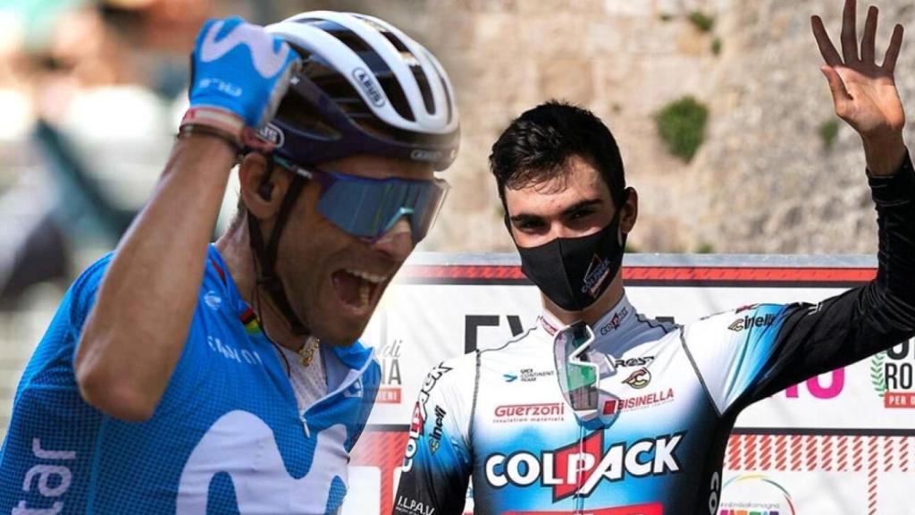 Alejandro Valverde y Juan Ayuso, en un fotomontaje