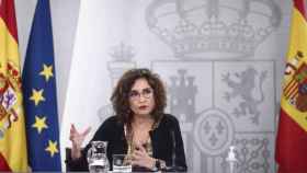 La ministra de Hacienda, María Jesús Montero, este martes en rueda de prensa. Foto: Europa Press