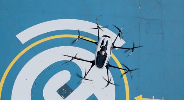 Uno de los drones de la multinacional china Ehang.