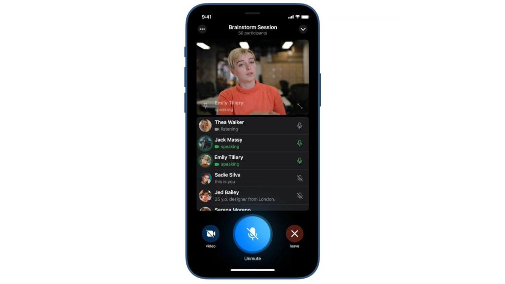 Videollamadas en grupo de Telegram