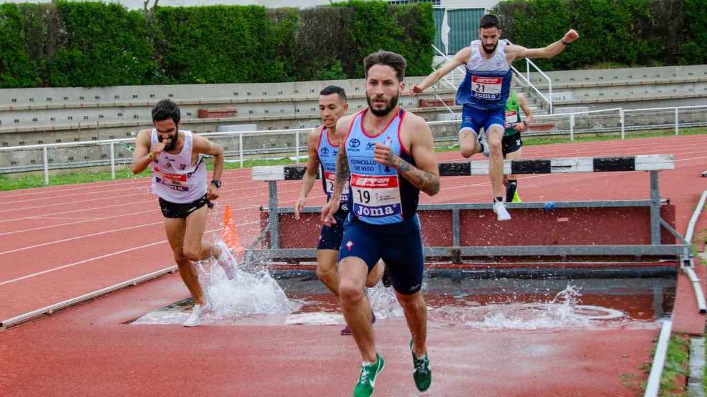 Gonzalo Basconcelo, durante una prueba de Primera División con el Celta Atletismo