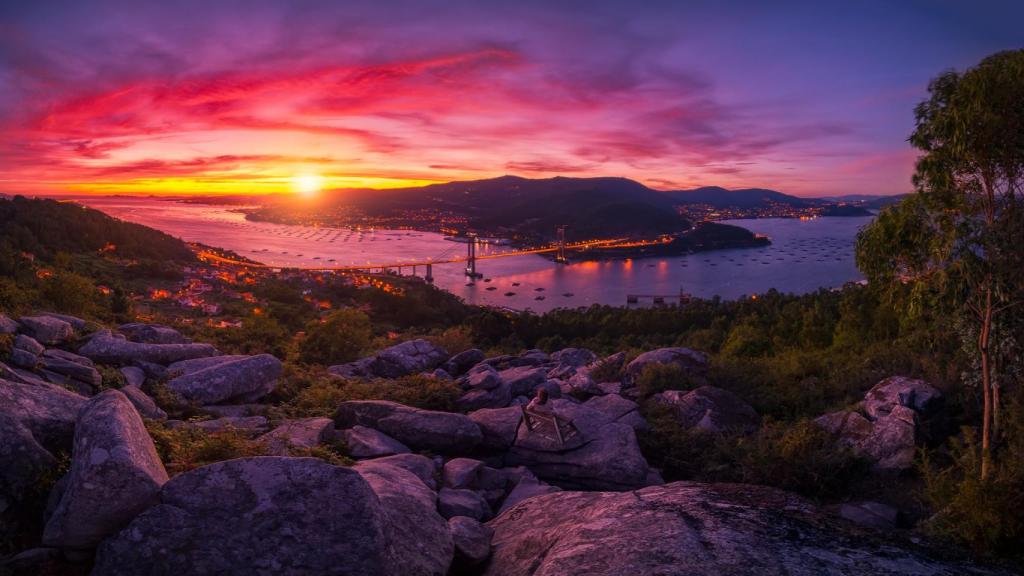 Espectacular puesta de sol desde el Campo da Rata (Redondela)