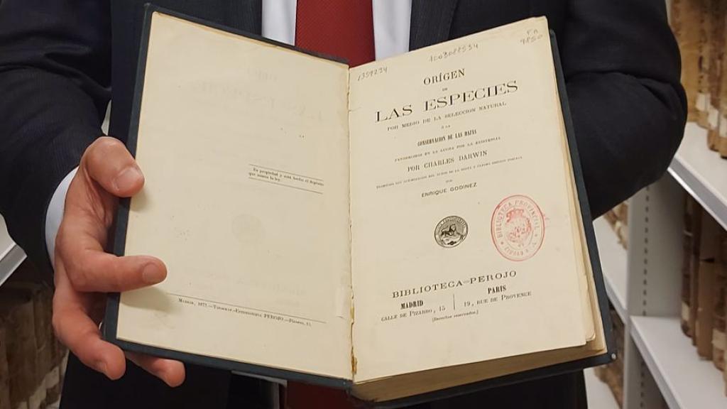 Primera edición de El origen de las especies de Darwin.