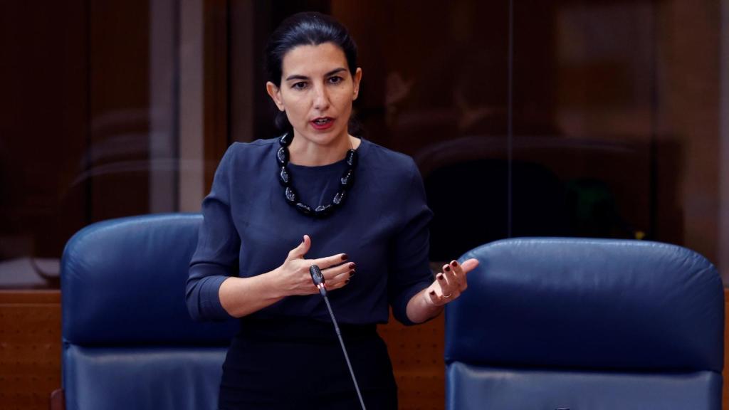 Rocío Monasterio, durante una sesión en la Asamblea de Madrid.