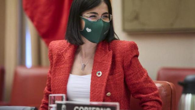 La ministra de Sanidad, Carolina Darias, este jueves en el Congreso.