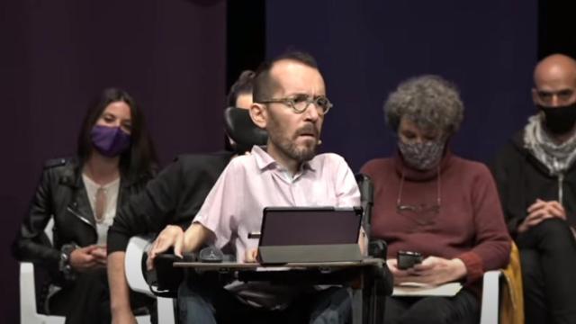 El portavoz de Unidas Podemos en el Congreso, Pablo Echenique, este jueves en un acto en Leganés.