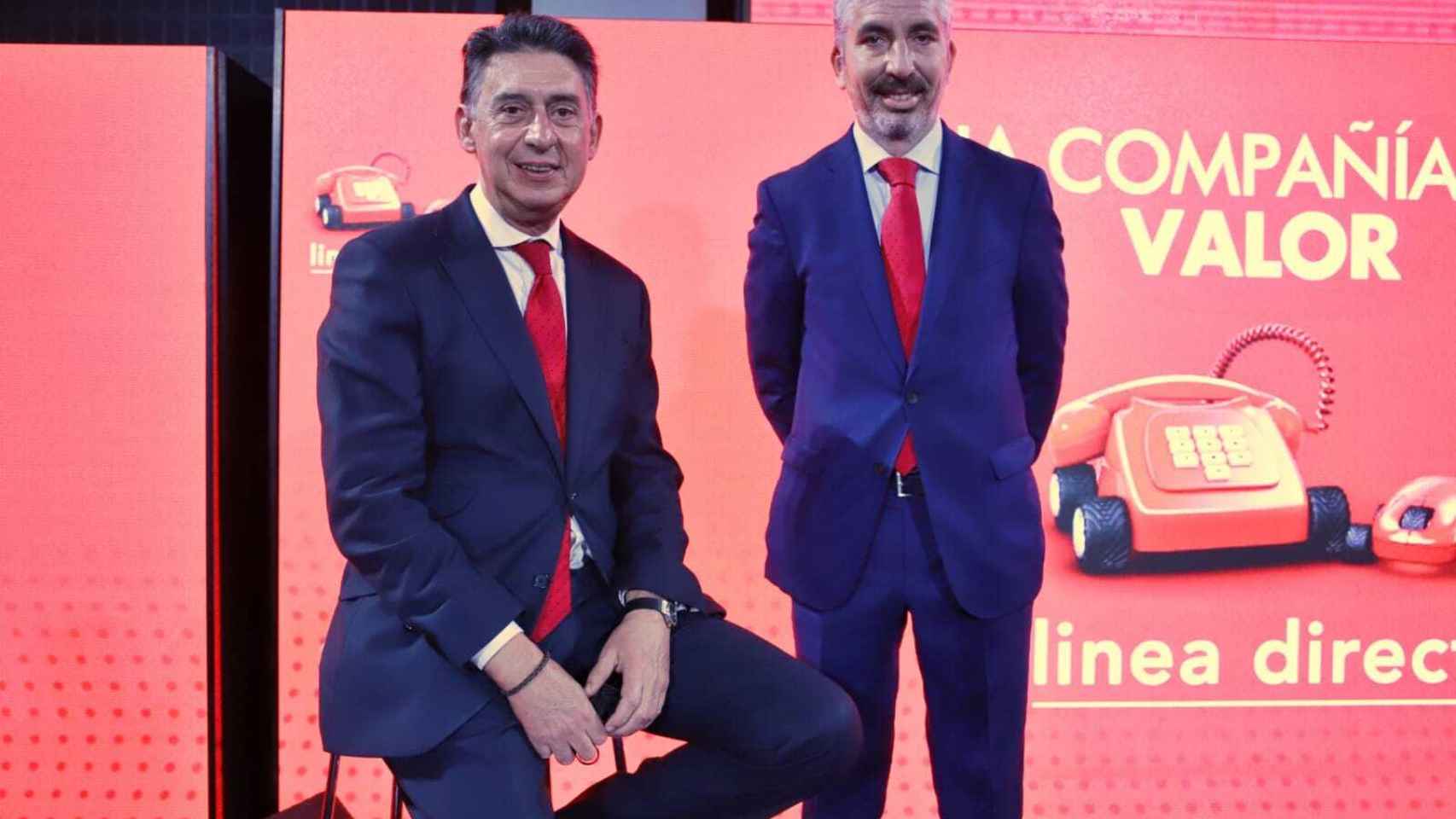 Miguel Ángel Merino y Carlos Rodríguez, consejero delegado y director financiero de Línea Directa.