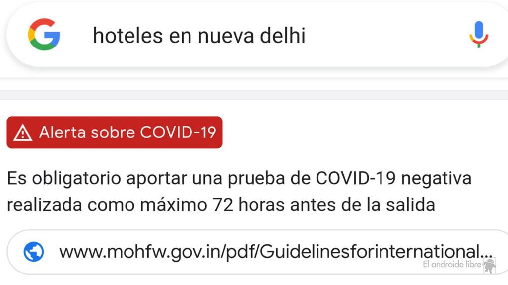 Aviso de aportación de prueba negativa