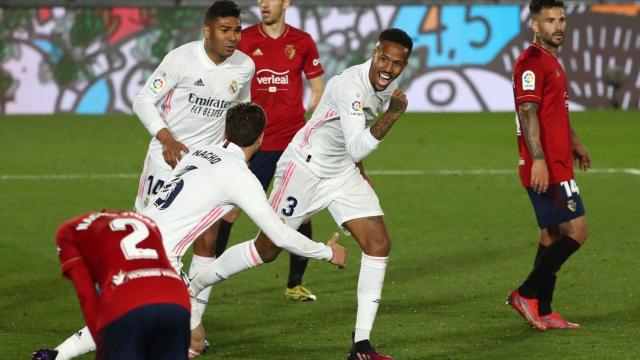 Militao celebra su gol a Osasuna