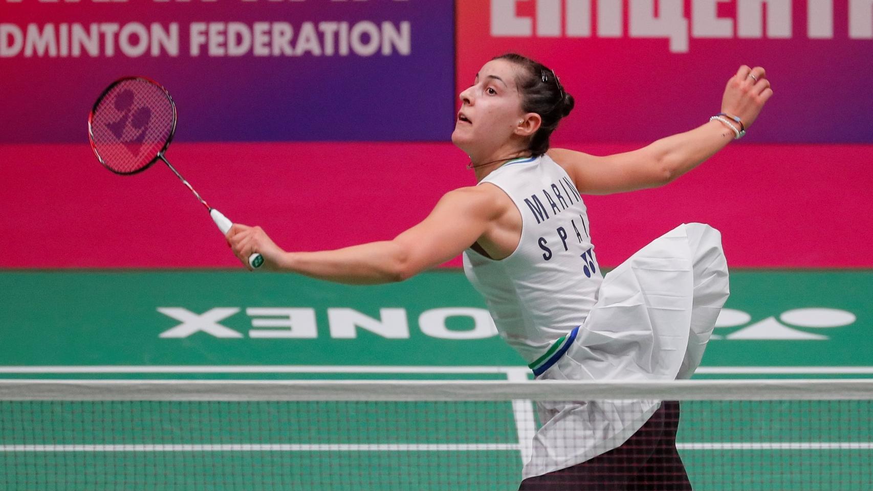 Carolina Marín, en el Campeonato de Europa de bádminton