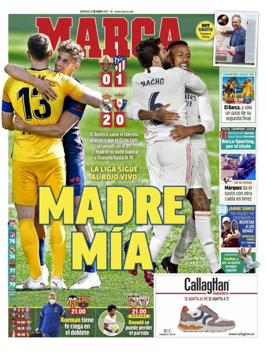 La portada del diario MARCA (02/05/2021)