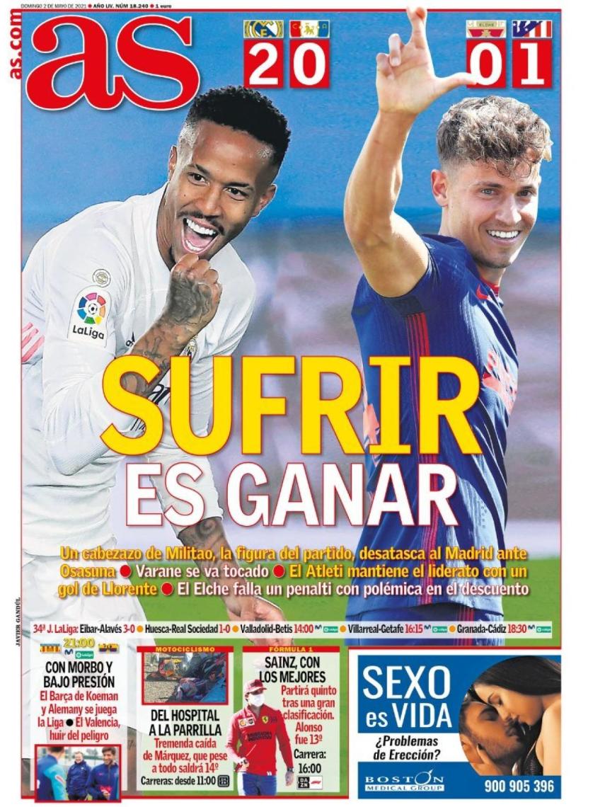 La portada del diario AS (02/05/2021)