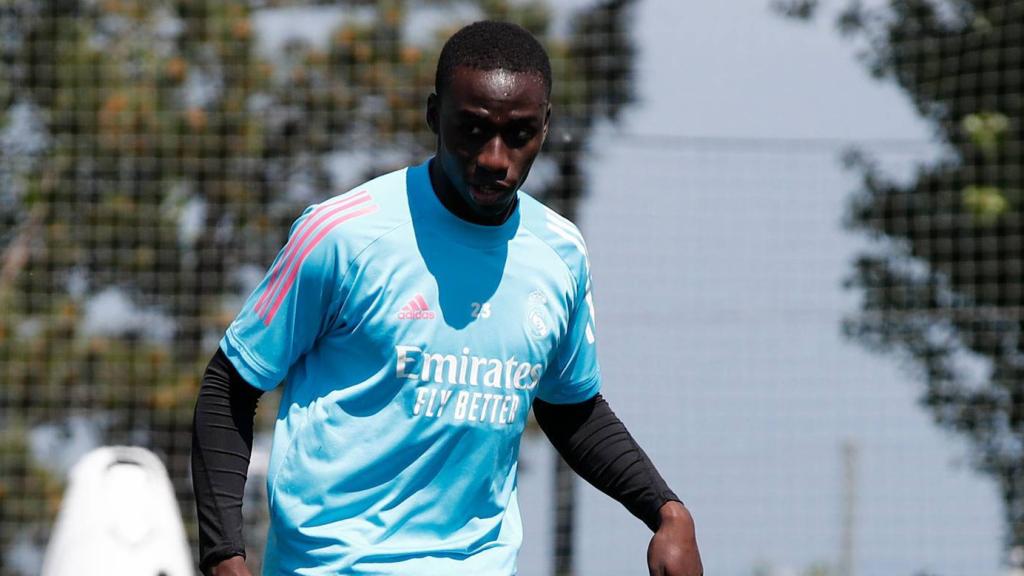 Ferland Mendy, durante un entrenamiento del Real Madrid