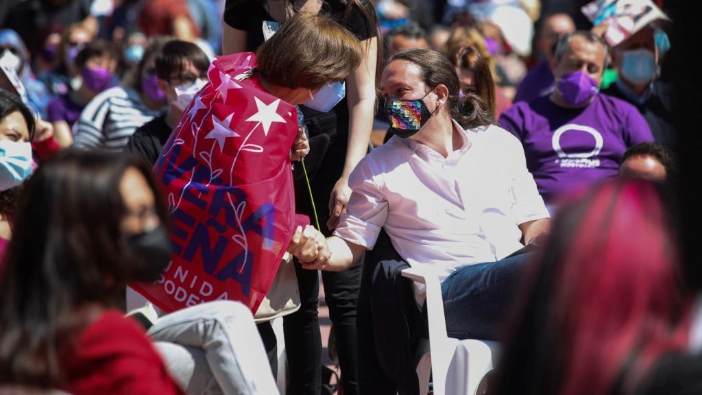 Pablo Iglesias en la jornada de cierre de campaña para las elecciones del 4-M a la Comunidad de Madrid.