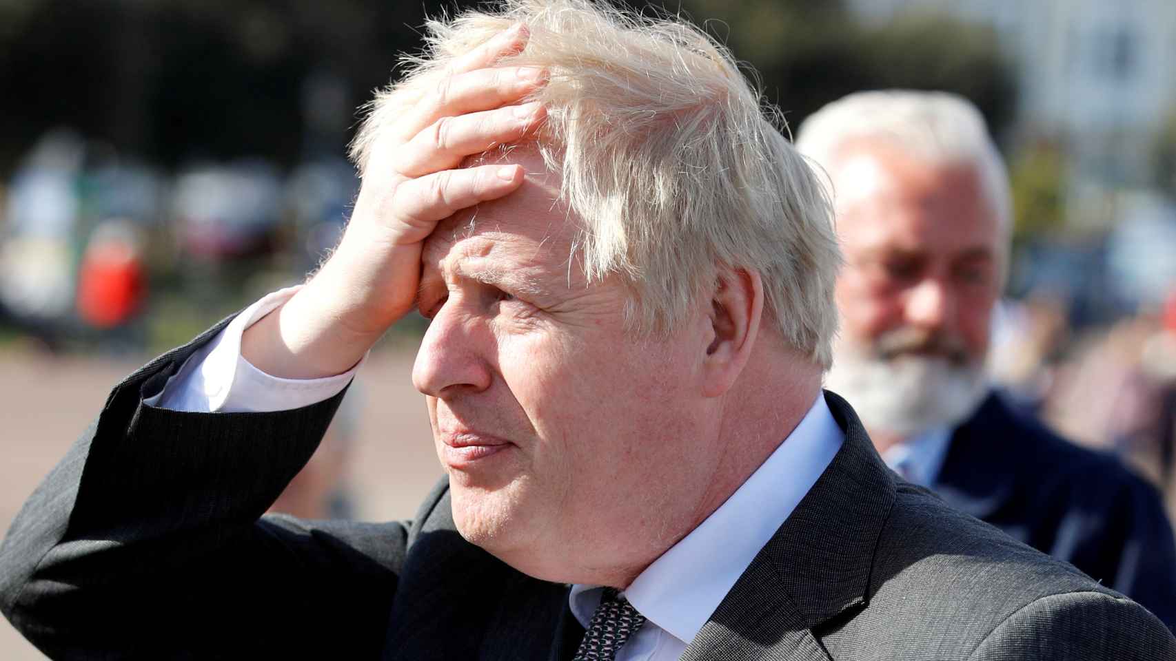 El primer ministro británico, Boris Johnson, durante una visita a Llandudno, en Gales, el pasado abril.
