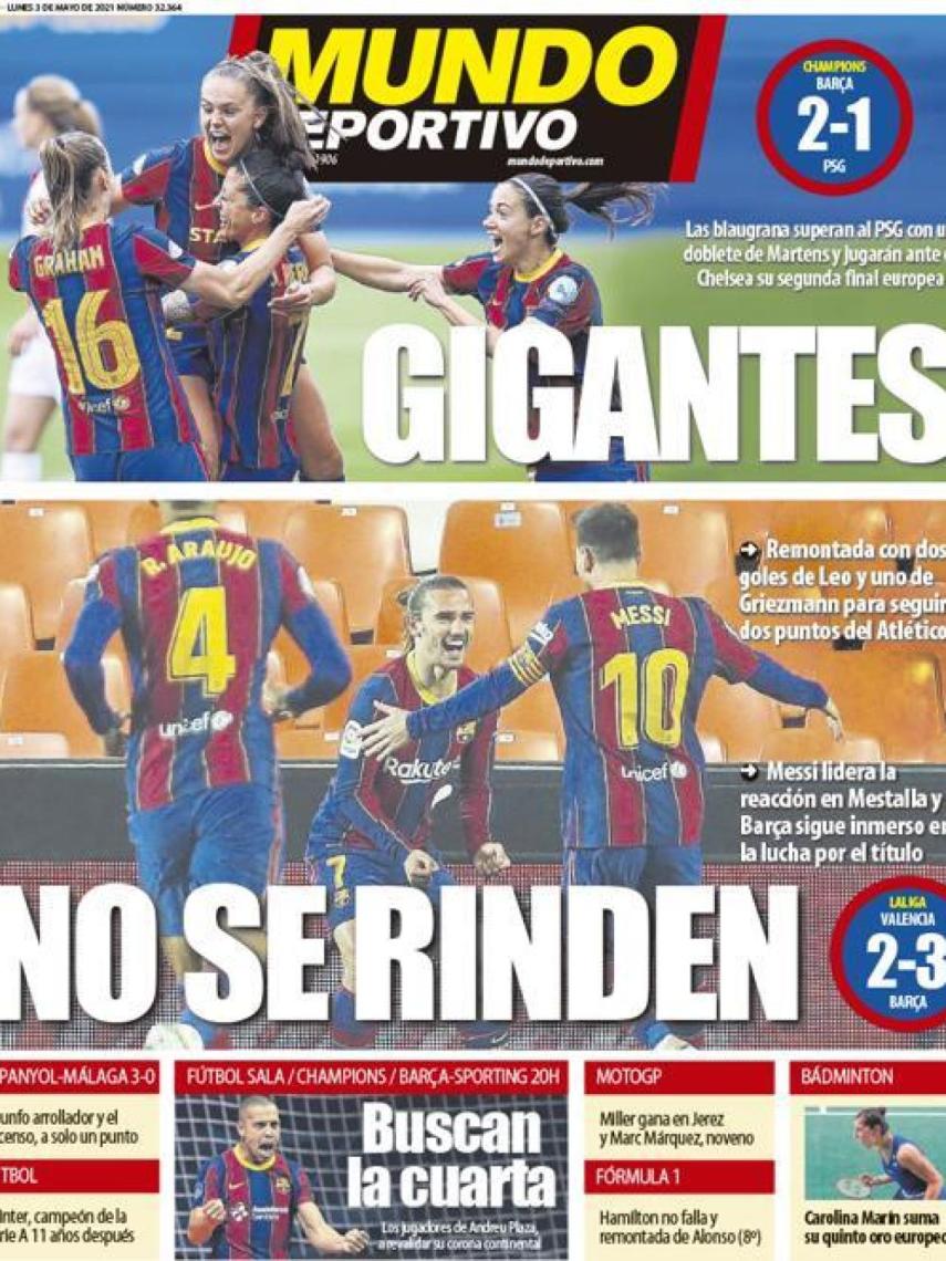 La portada del diario Mundo Deportivo (03/05/2021)