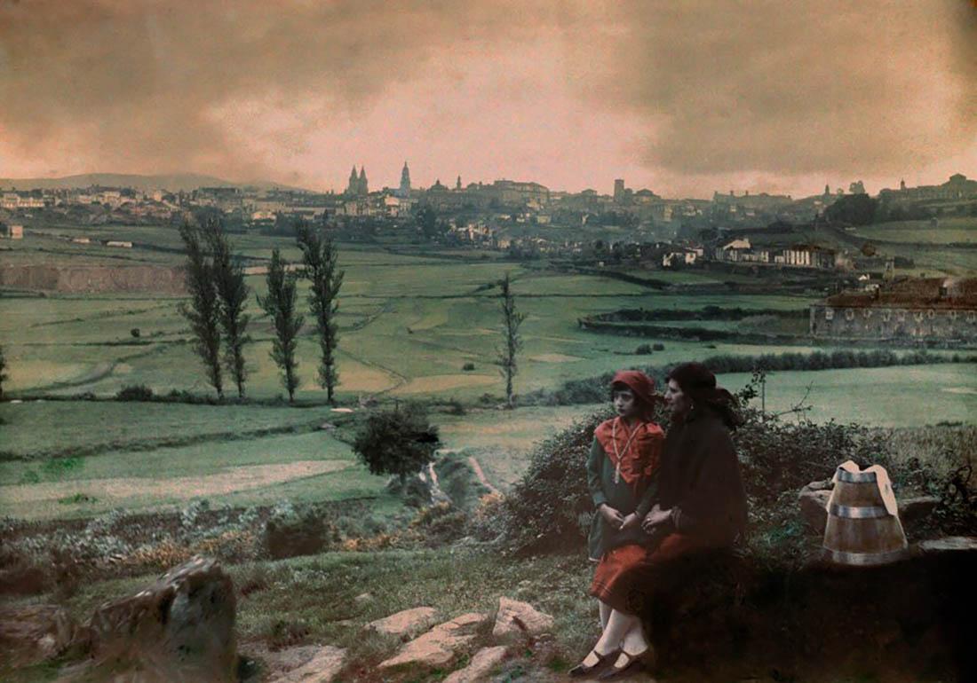Las Brañas do Sar vistas desde las Santas Mariñas en 1929 (Compostela Verde).