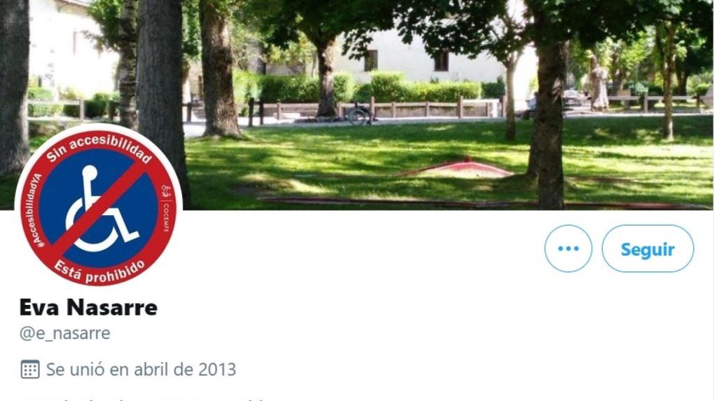 Imagen del perfil de Twitter de Eva Nasarre.