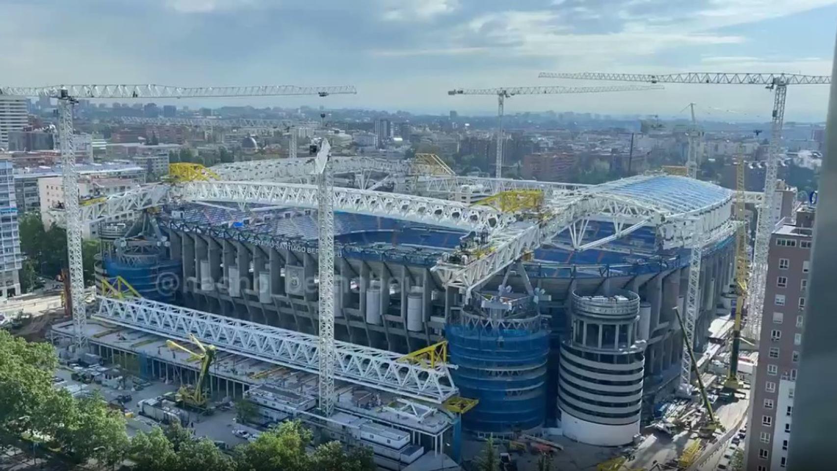 El estado del Estadio Santiago Bernabéu en el mes de mayo de 2021