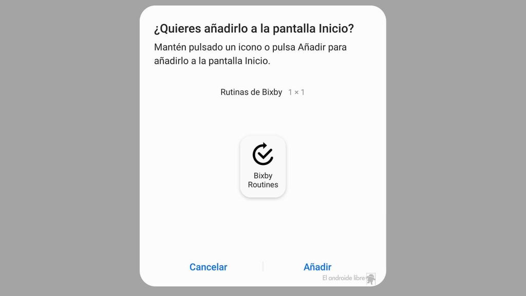 Añadir el widget de la rutina creada