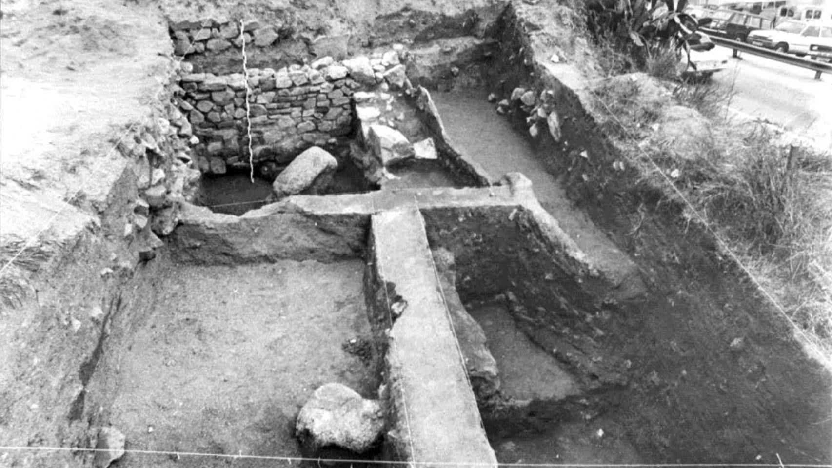 Fotografía de una de las excavaciones realizadas en 1981.