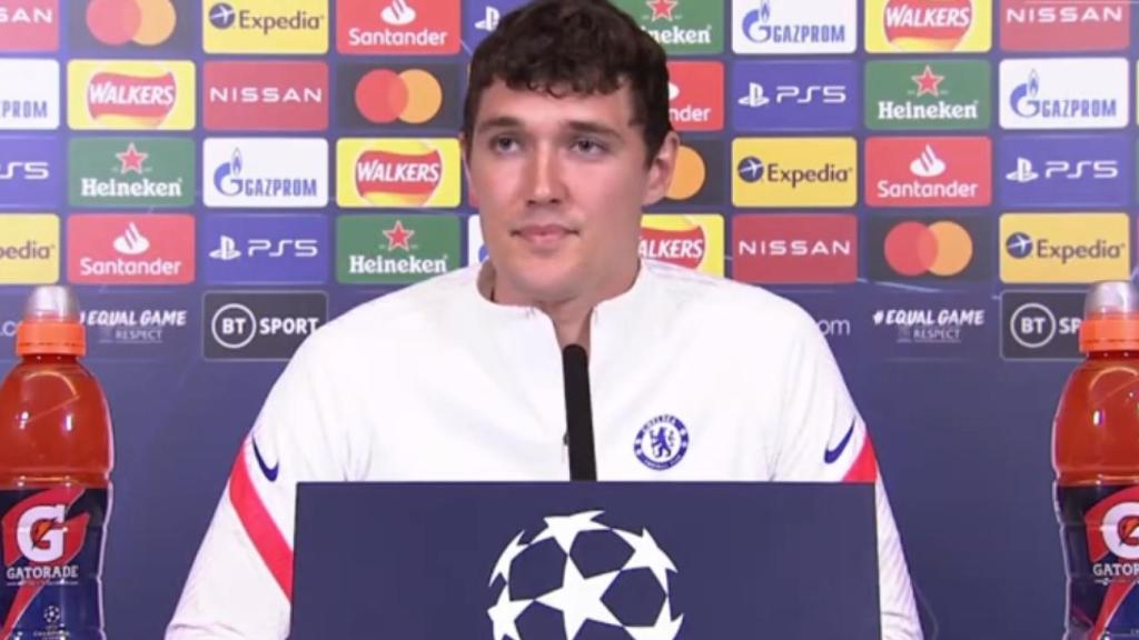 Andreas Christensen, durante la rueda de prensa