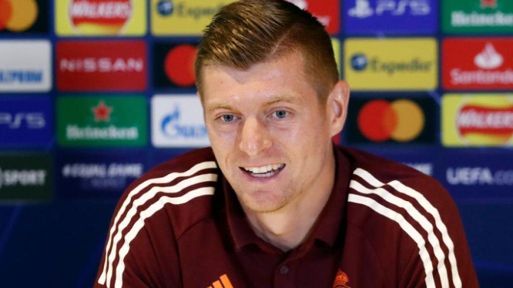 Toni Kroos, en rueda de prensa de la Champions League