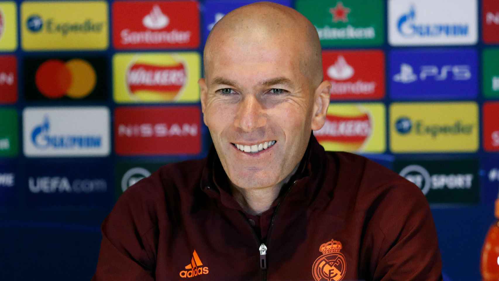 Zinedine Zidane, en rueda de prensa previa de la Champions League.