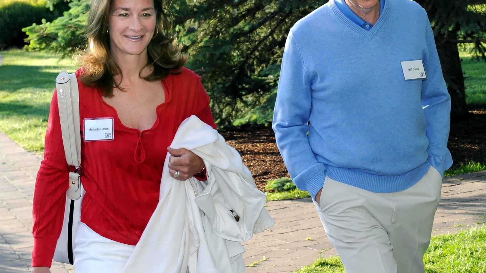 Bill y Melinda Gates antes de impartir una conferencia en Sun Valley (Idaho) en 2009.