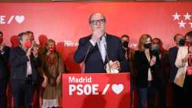 El candidato del PSOE a la Presidencia de la Comunidad de Madrid, Angel Gabilondo, ofrece una rueda de prensa tras las votaciones  del 4-M.