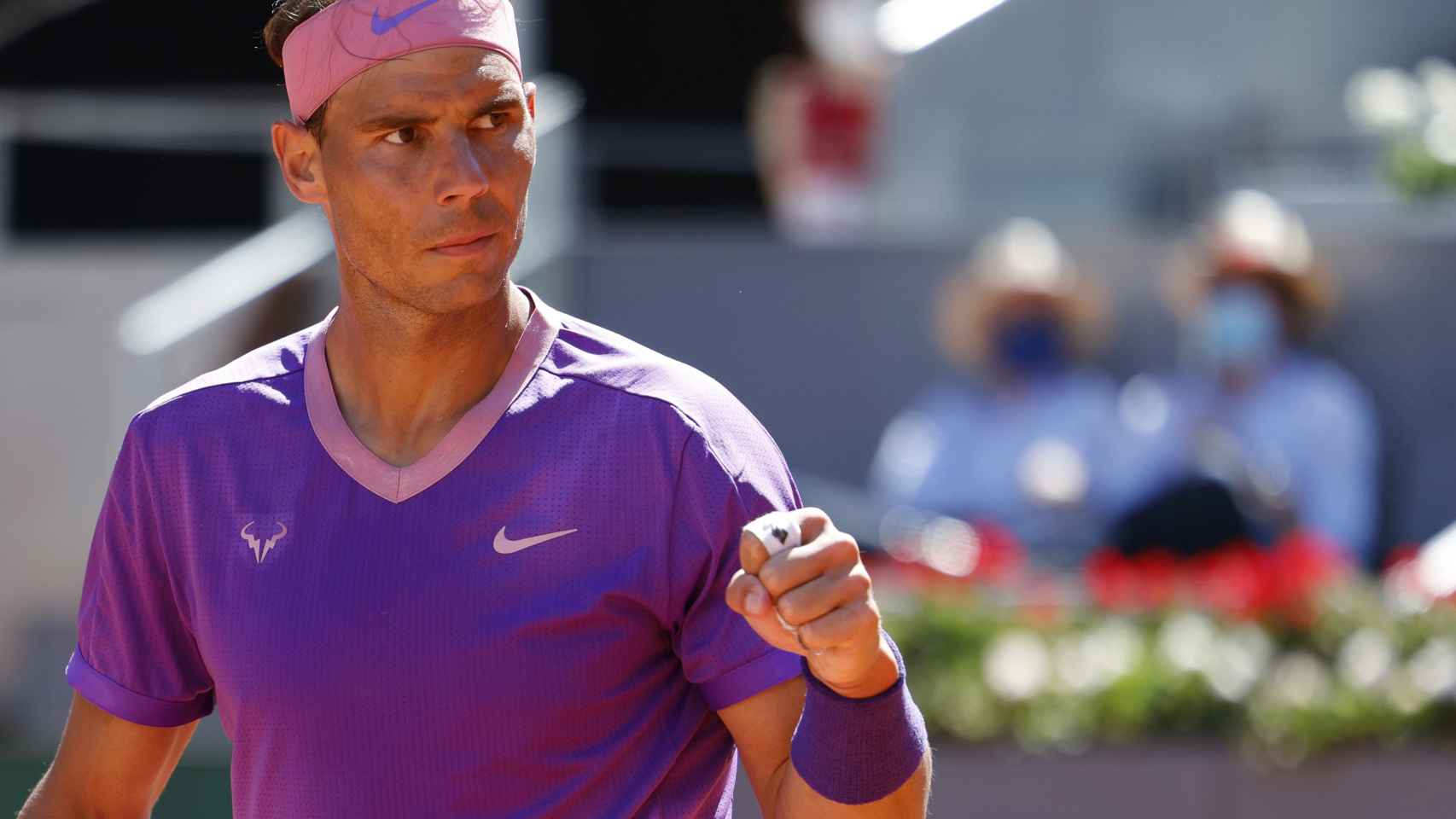 Rafa Nadal celebra su triunfo contra Alexei Popyrin